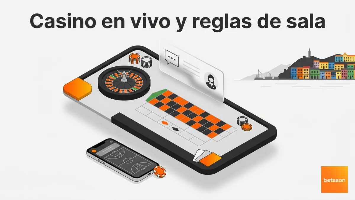 Mesa de casino en vivo de Betsson Chile con reglas de sala y chat con el dealer