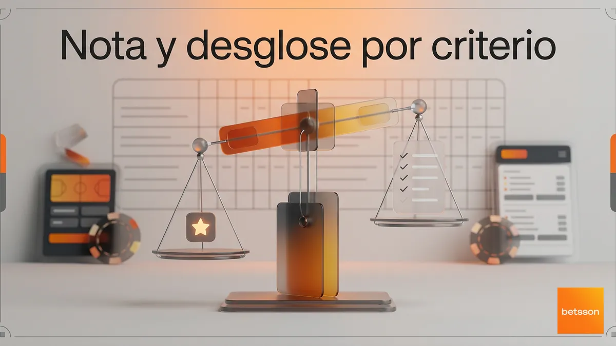 Balanza que ilustra la nota del operador y su desglose por criterio de confiabilidad